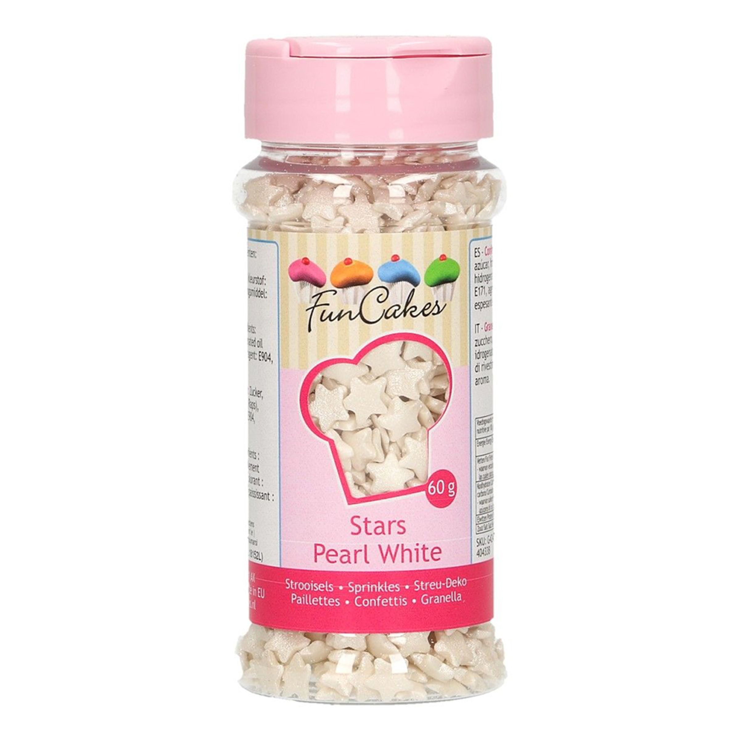 FunCakes Strössel Stars Pearl White - 60 g