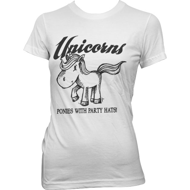 Unicorns Ponies With Party Hats Dam T-shirt