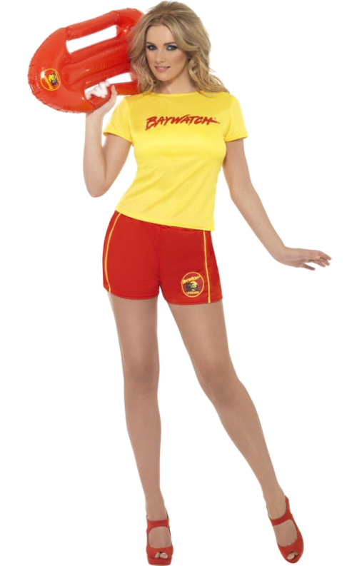 Baywatch Beach Costume, With Top and Shorts Woman, LARGE