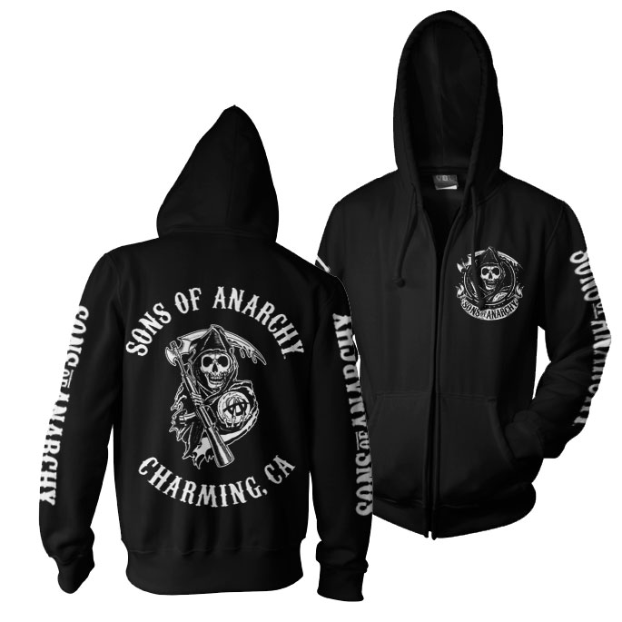 Sons Of Anarchy SOA Full CA Backprint Zip Hood
