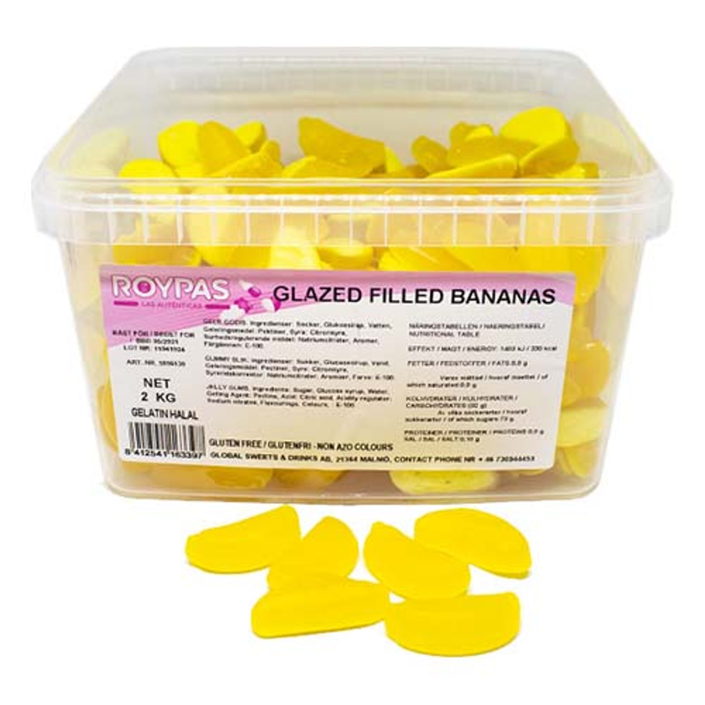 Glasyrfyllda Bananer Lösvikt i Burk - 2 kg