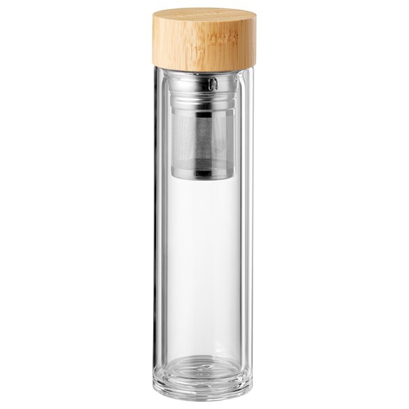 Pulito PureTeaMug Dubbelväggad Glasflaska med Teinsats, 500 ml