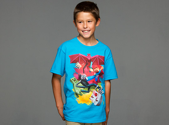 Minecraft Sam Cube Battle Barn T-shirt