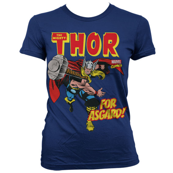 The Mighty Thor - For Asgard! Girly T-Shirt Blå