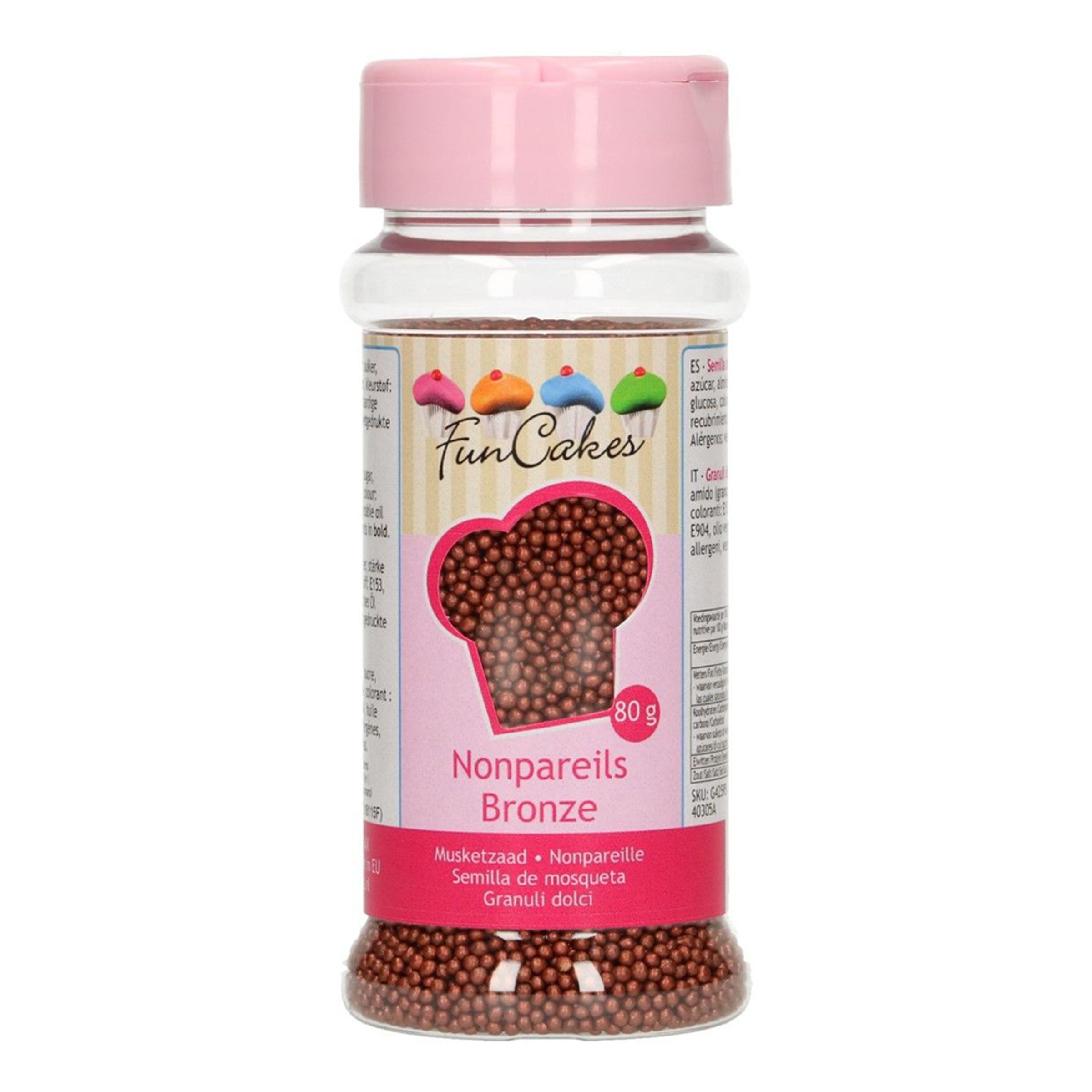 FunCakes Strössel Nonpareils Bronze - 80 g
