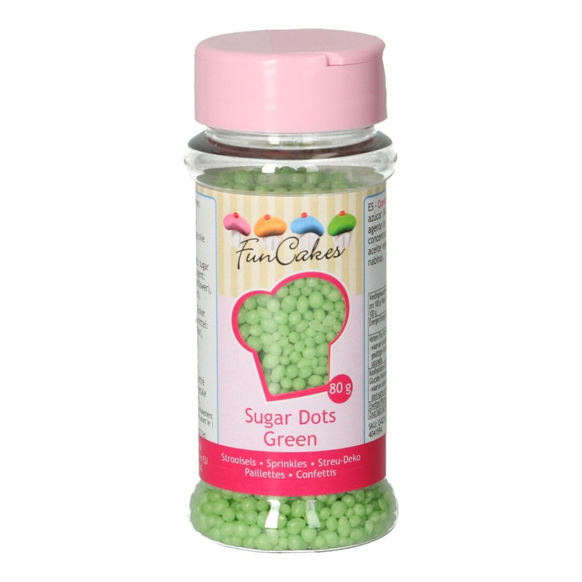 FunCakes Strössel Sugar Dots Green/Grön - 80 g