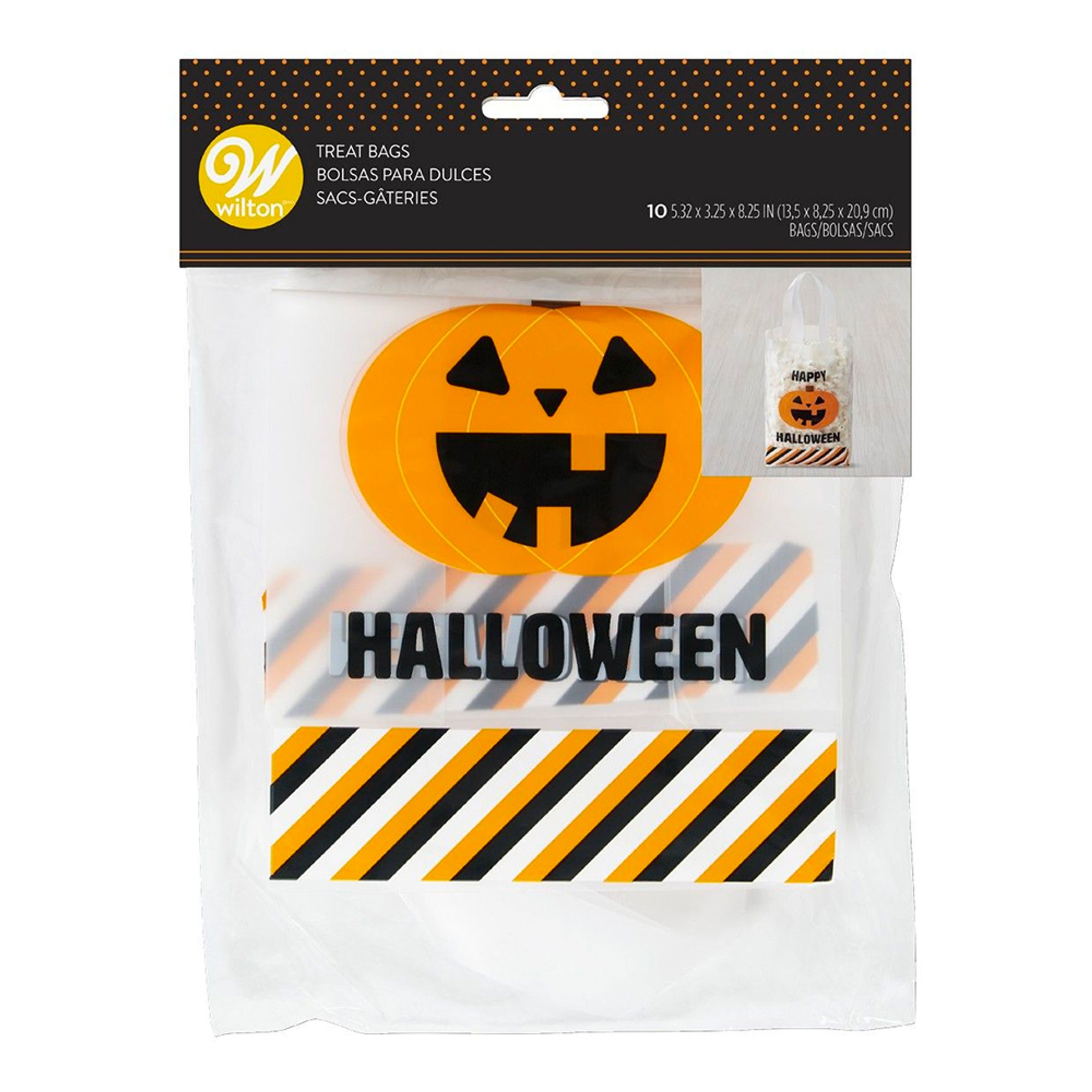 Kalaspåsar Happy Halloween med Handtag - 10-pack