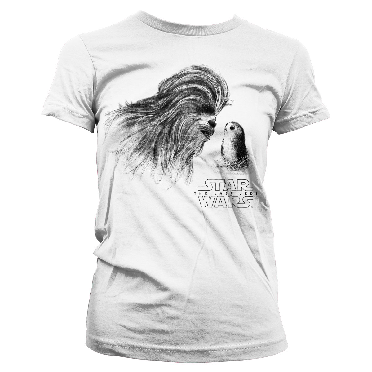 Star Wars Chewbacca & Porg Dam T-shirt