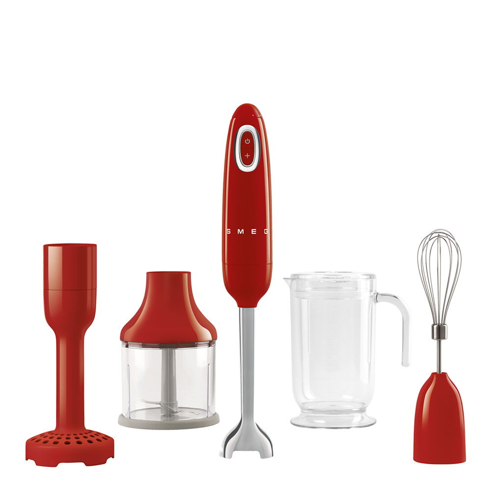 Smeg - Smeg 50's style Stavmixer + tillbehör Röd