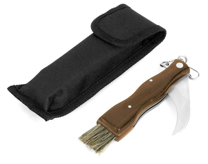 Svampkniv med borste, 14 cm