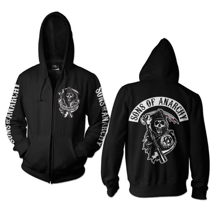 Sons Of Anarchy Backpatch Zipped Hoodie