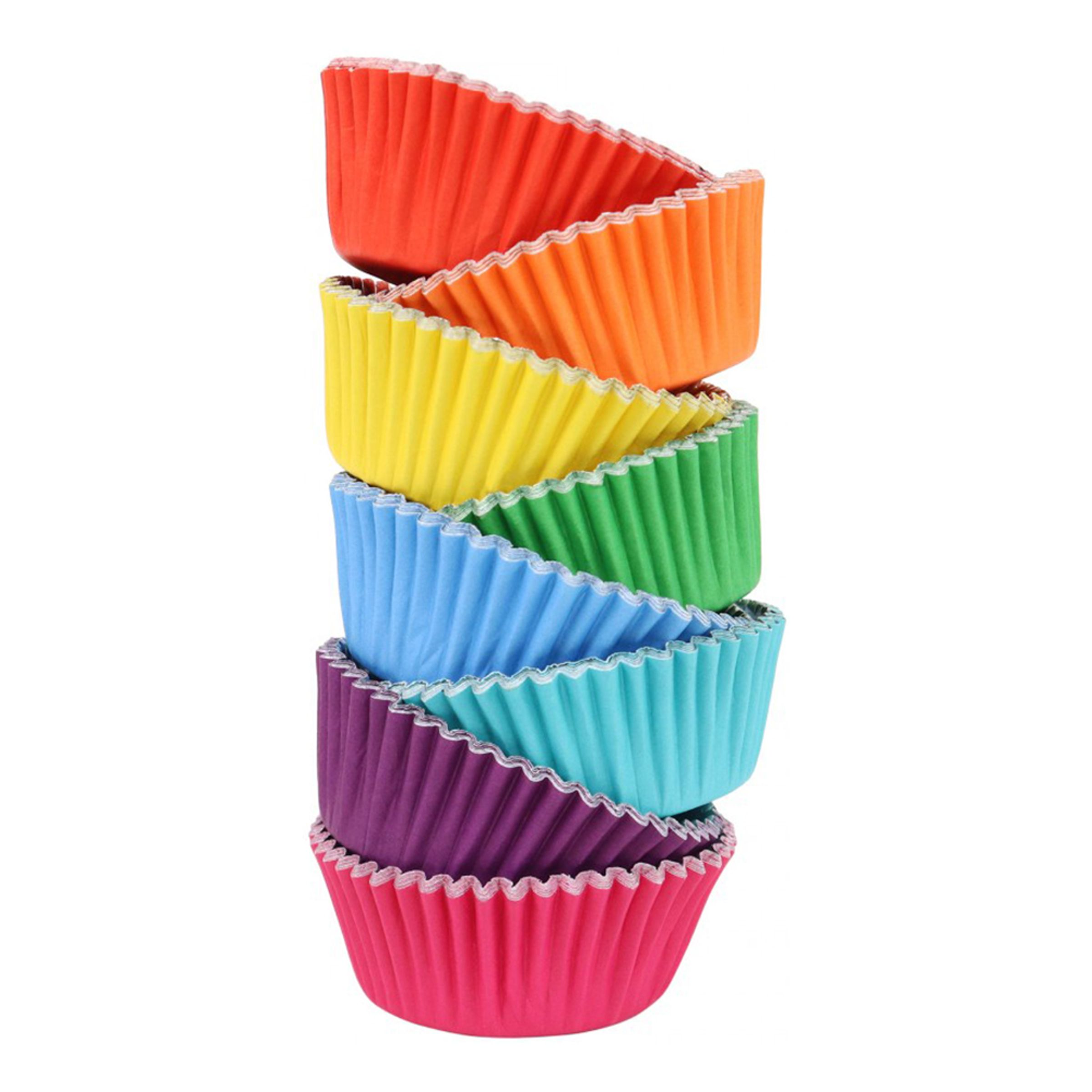 Muffinsformar Regnbågsfärgade - 100-pack