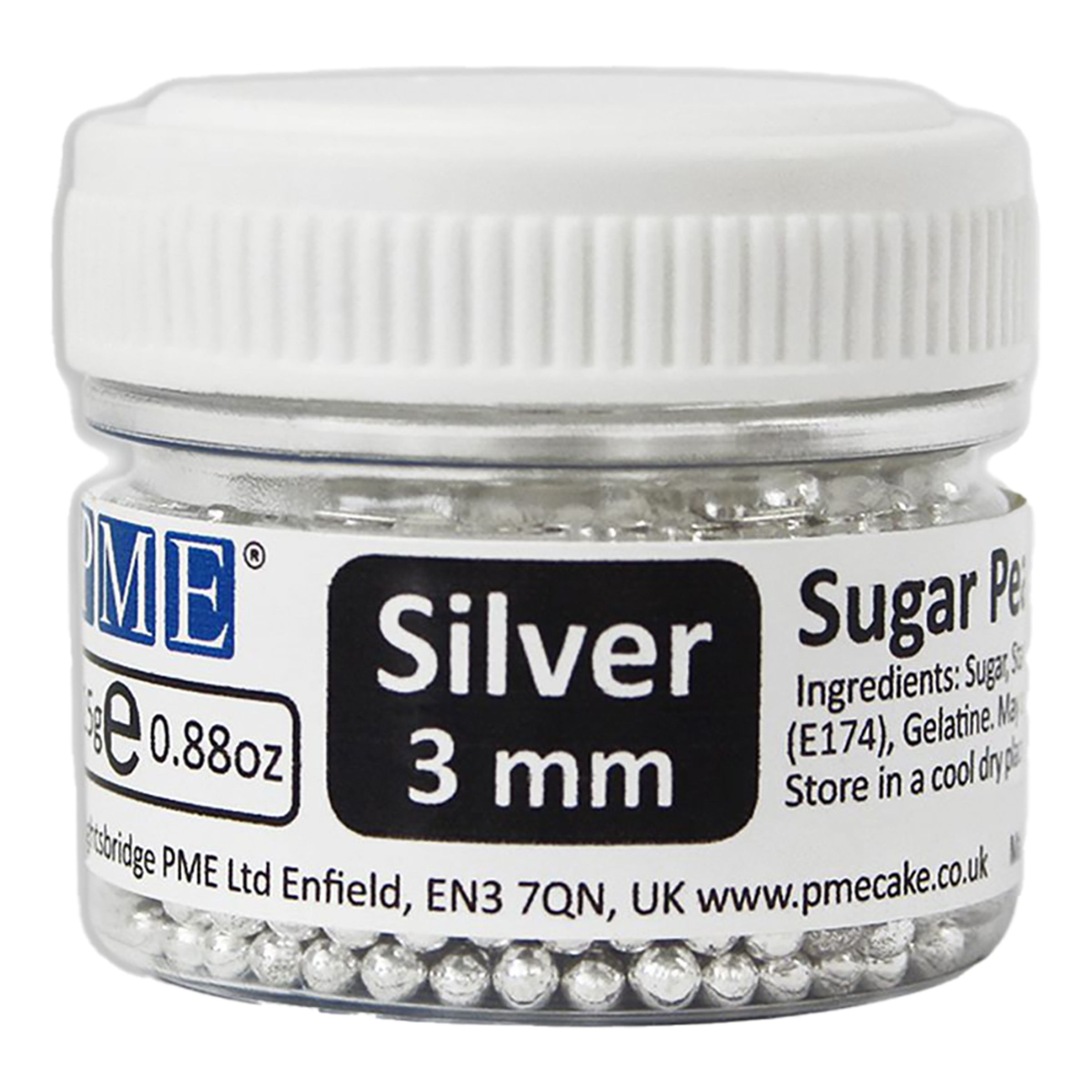 PME Sockerpärlor Silver - 3 mm