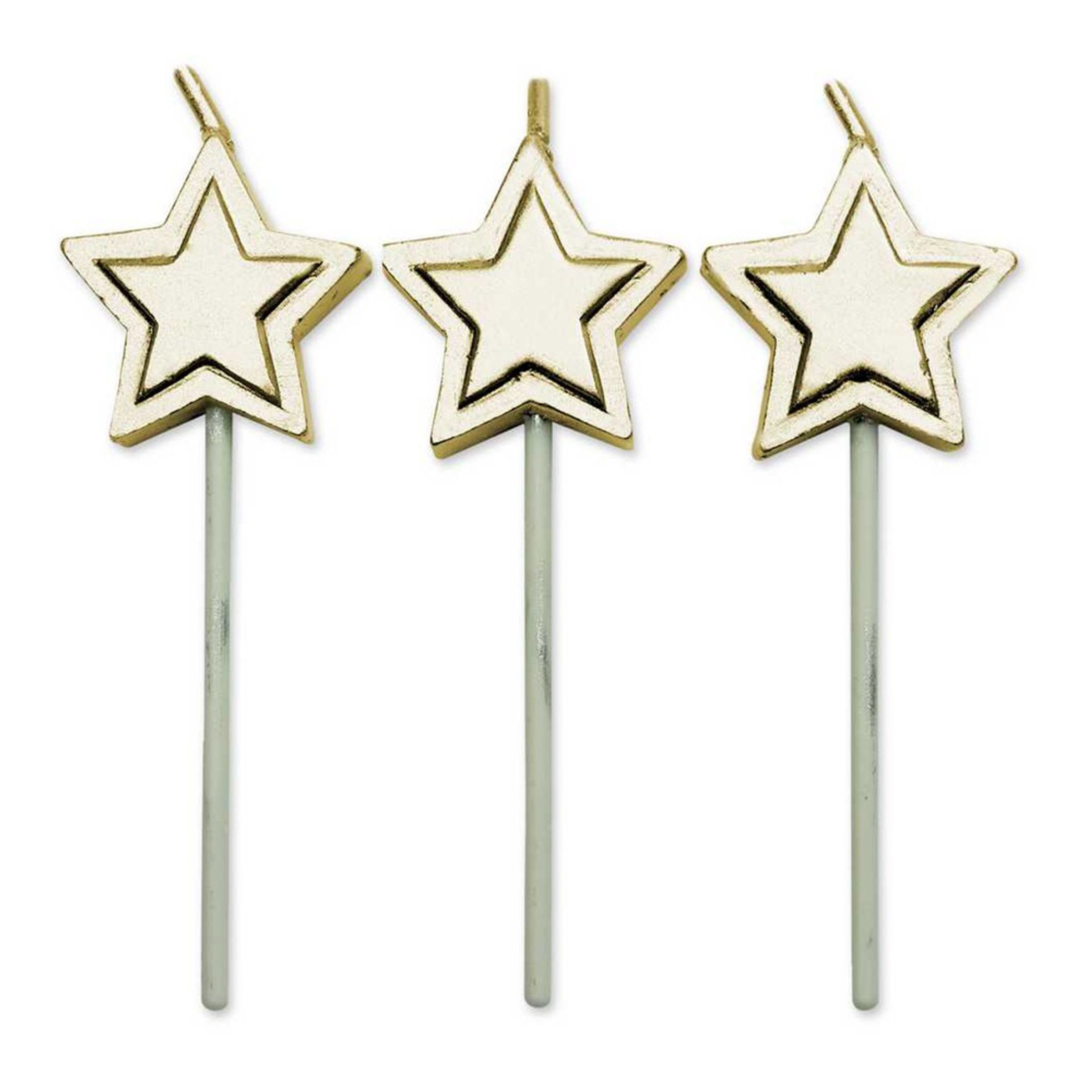 Tårtljus Stjärnor Guld - 8-pack