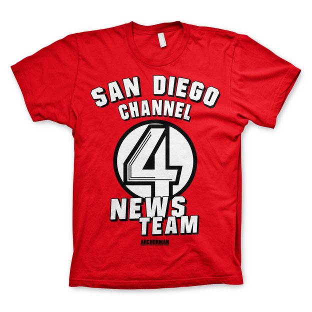 San Diego Channel 4 T-Shirt Röd