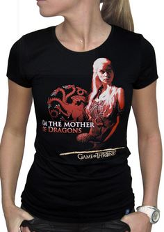 GoT Mother of Dragons Dam T-Shirt Svart