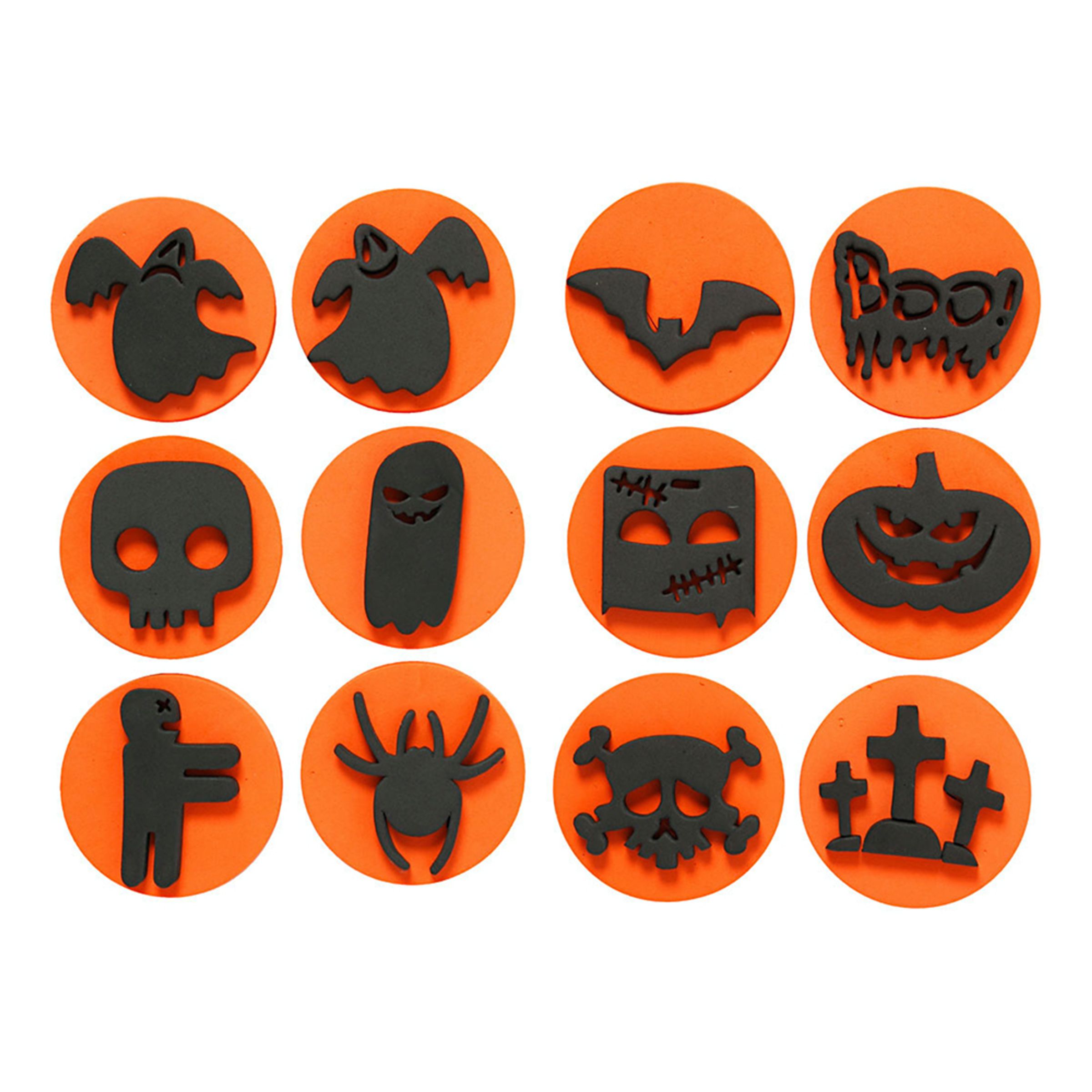 Skumstämplar Halloween - 12-pack