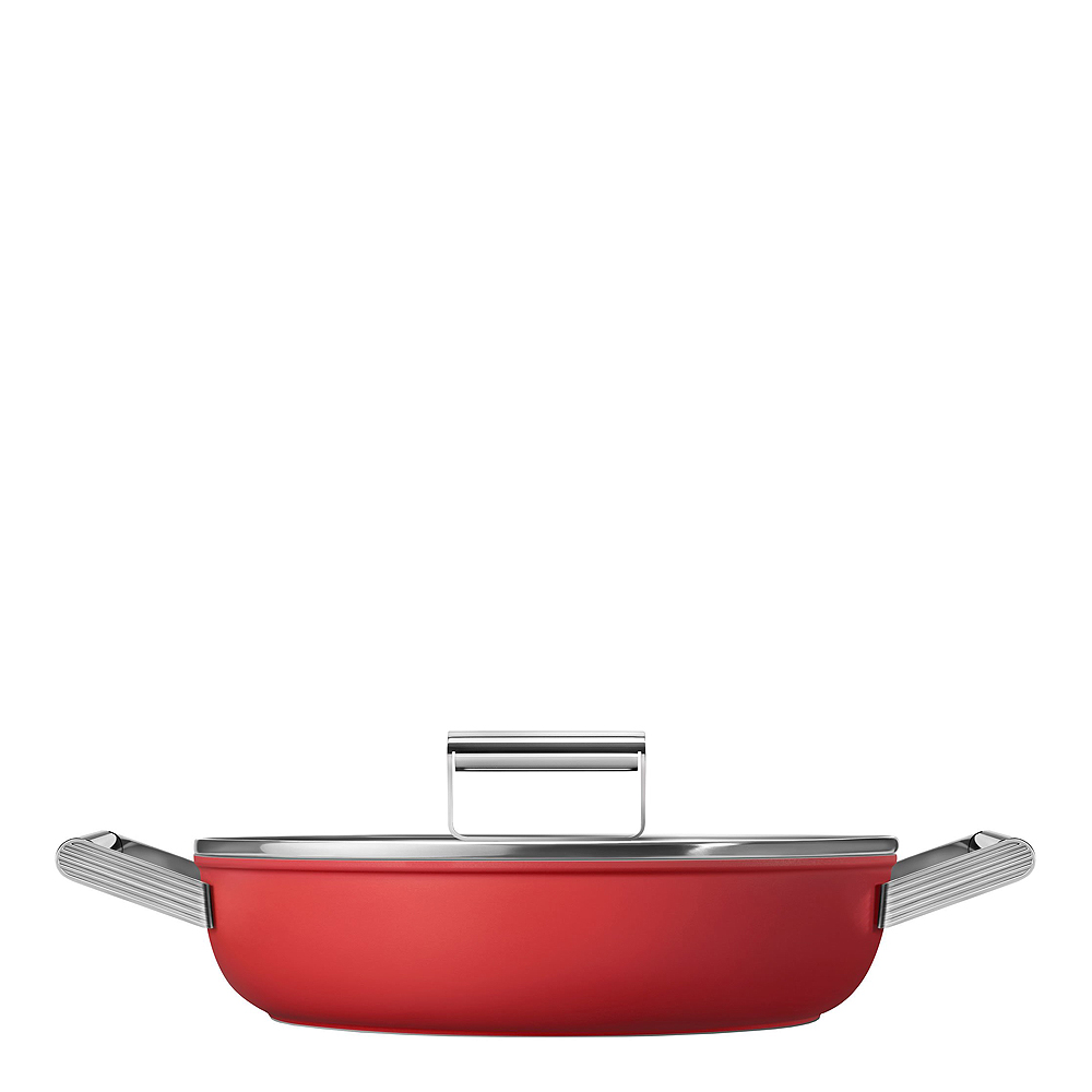 Smeg - Smeg 50's Style Traktörpanna Glaslock 28 cm Röd