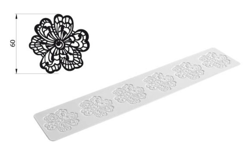 Silikomart Silikonmatta, Tricot Decor, blomma