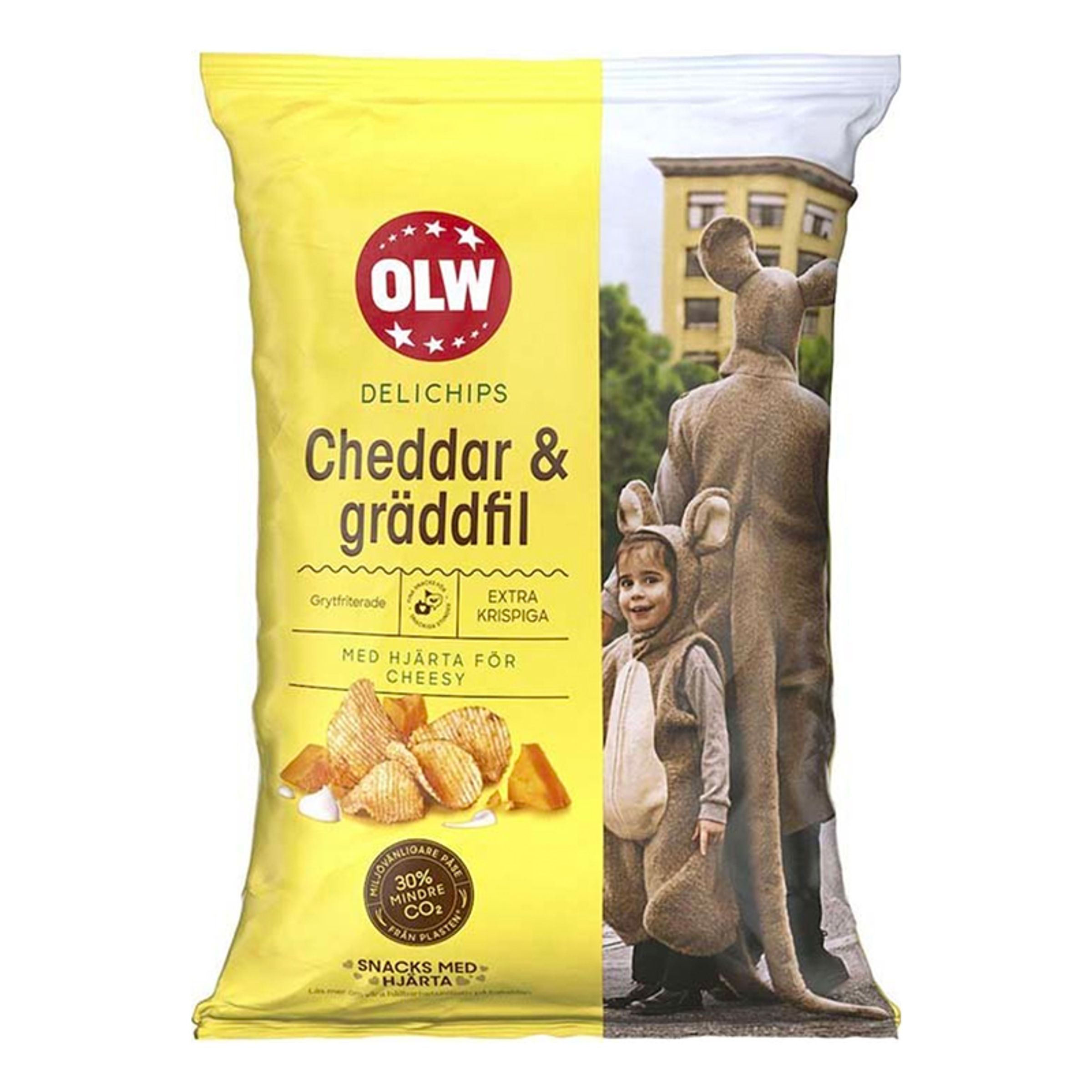 OLW Delichips Cheddar & Gräddfil - 150 gram