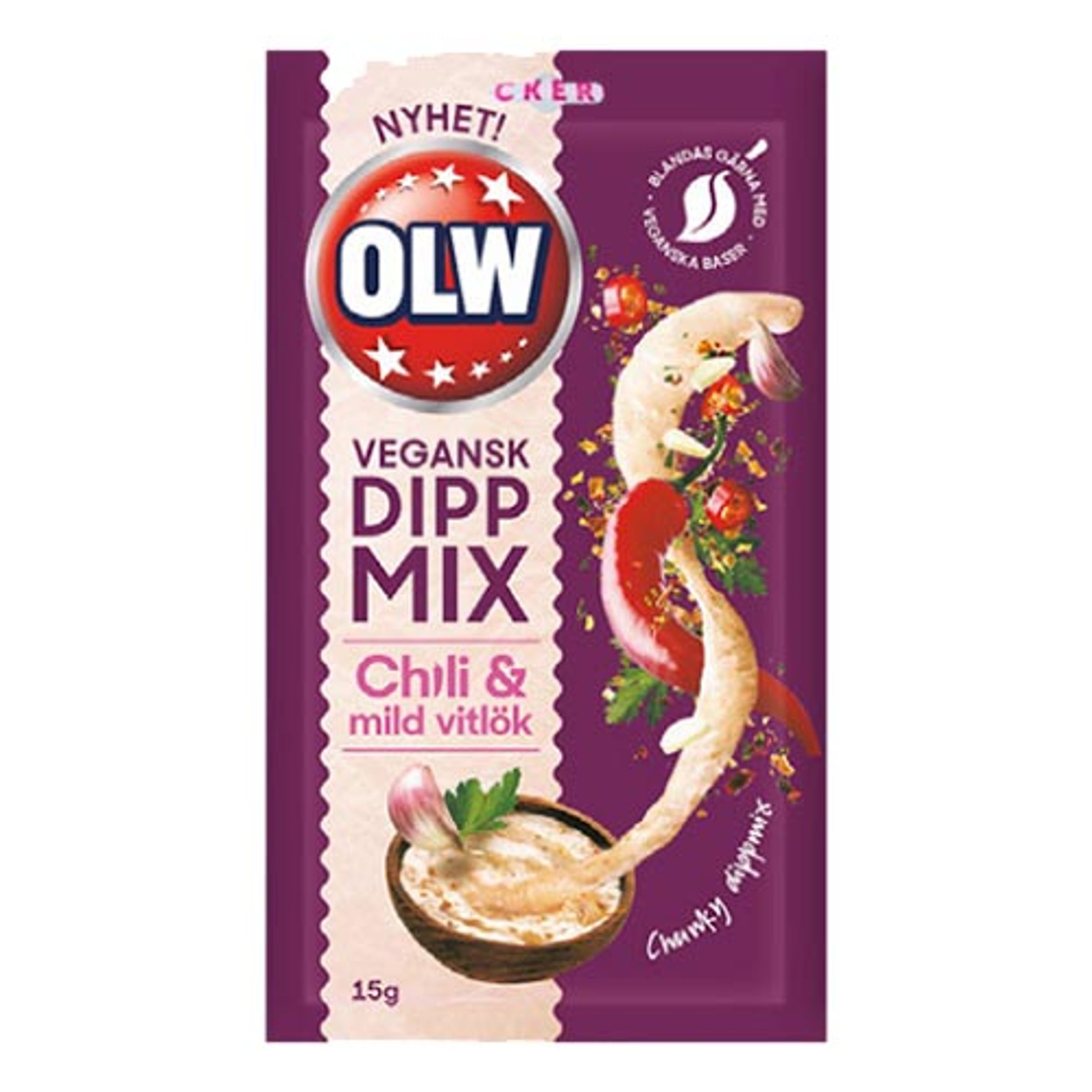 OLW Dippmix Chili & Mild Vitlök Vegan - 15 gram