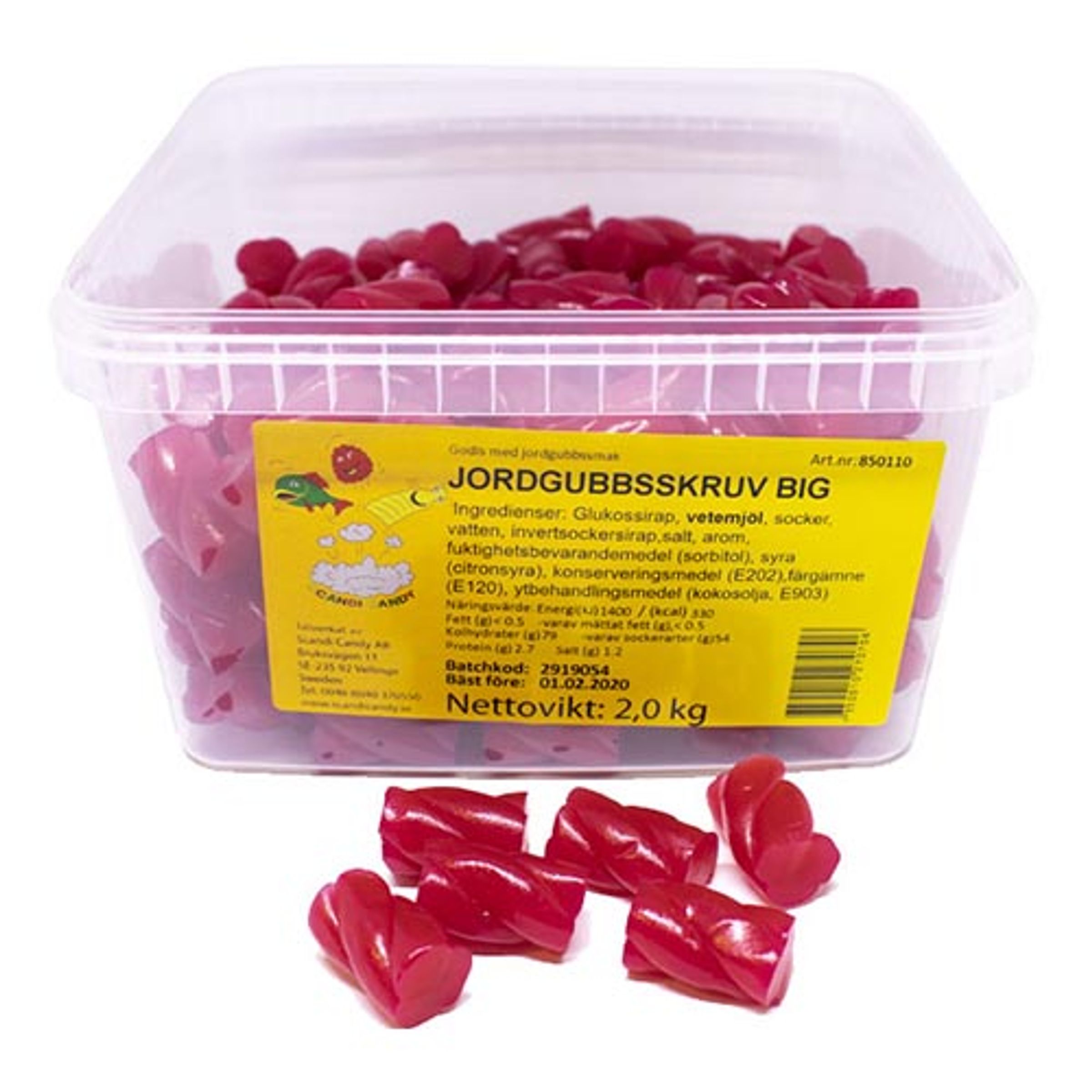 Jordgubbsskruv Lösvikt i Burk - 2,0 kg