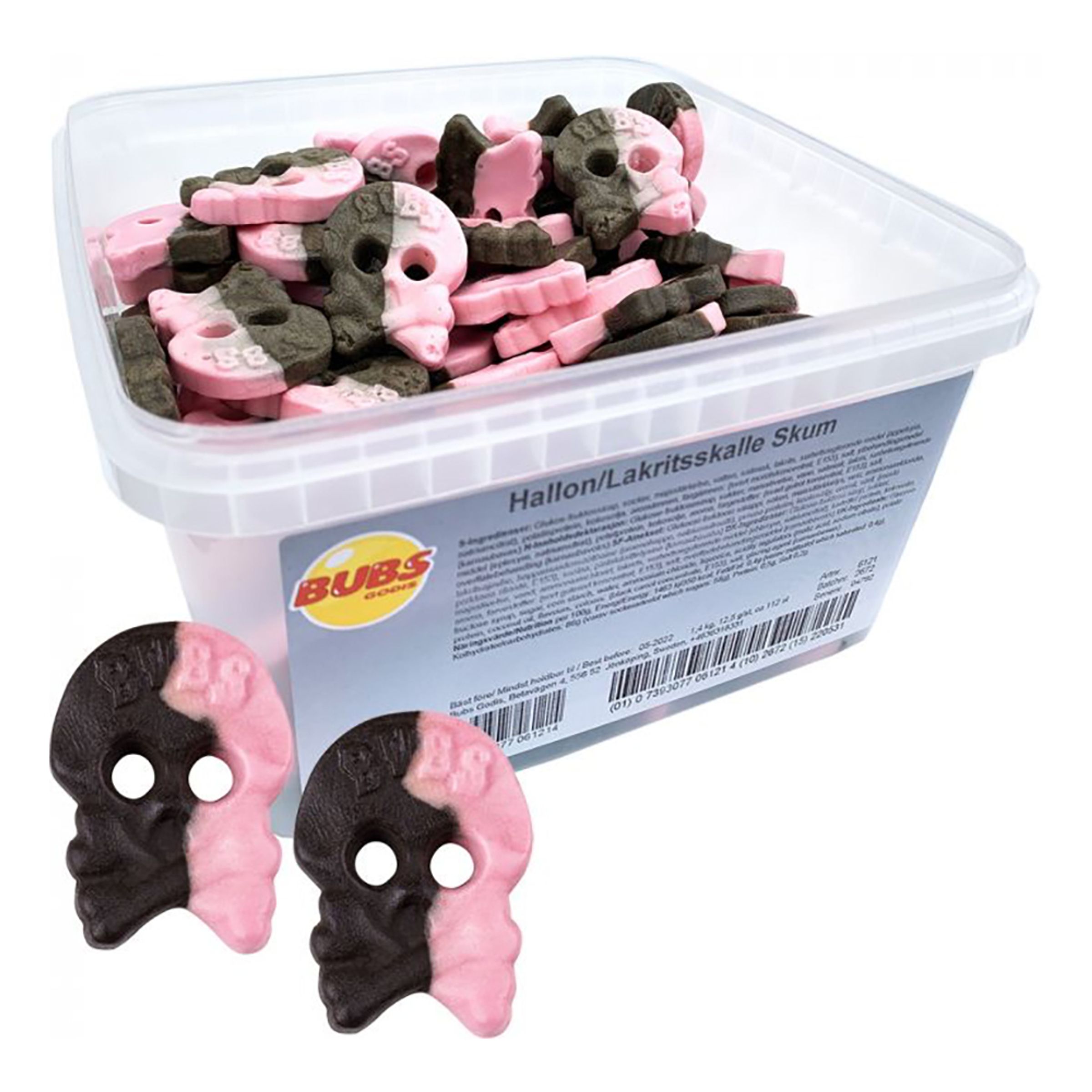 Bubs Skalle Hallon/Lakrits Skum Storpack - 2,8 kg