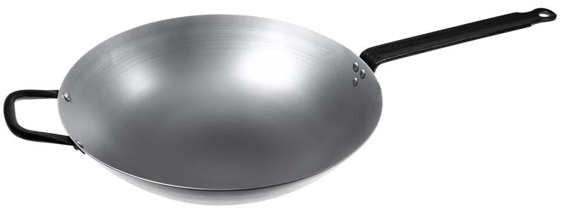 Wok rund botten kolstål Ø 38cm - Exxent
