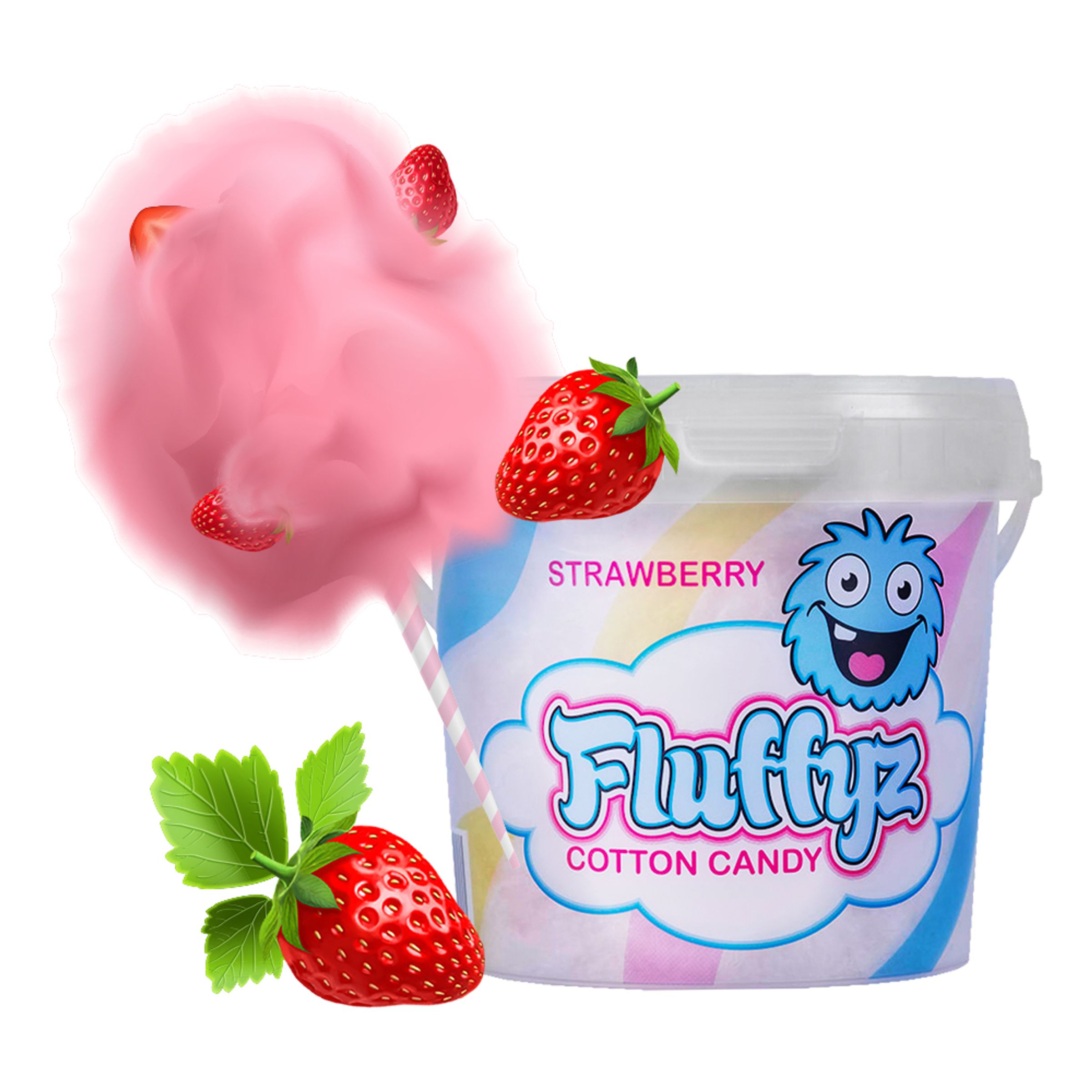 Fluffyz Sockervadd - Jordgubbe
