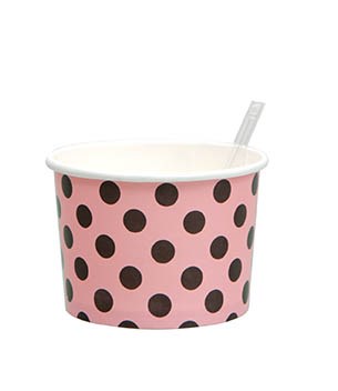 Glassbägare Med Sked Rosa/Svart 10-pack