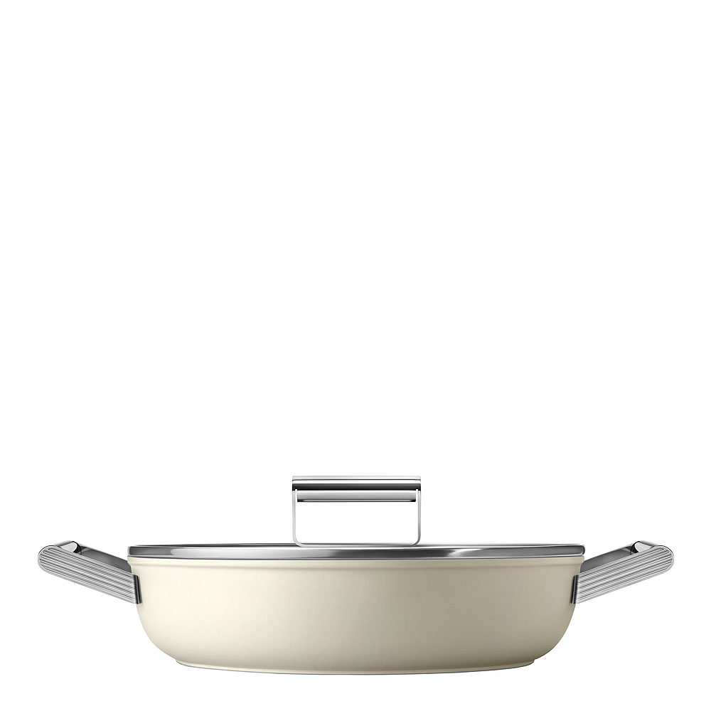 Smeg - Smeg 50's Style Traktörpanna Glaslock 28 cm Creme