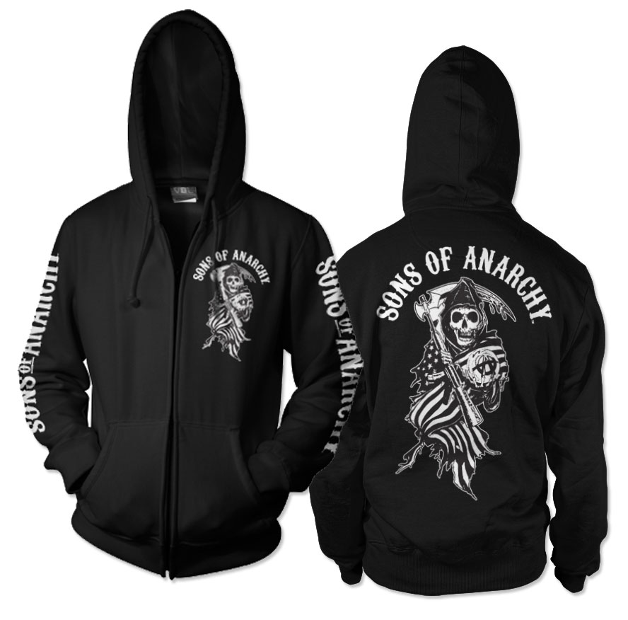 Sons Of Anarchy American Reaper Zipped Hoodie