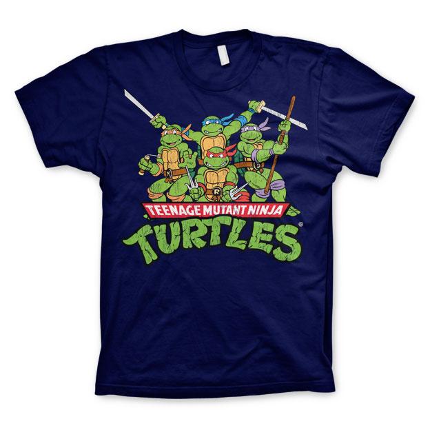 TMNT - Distressed Group T-Shirt Mörkblå