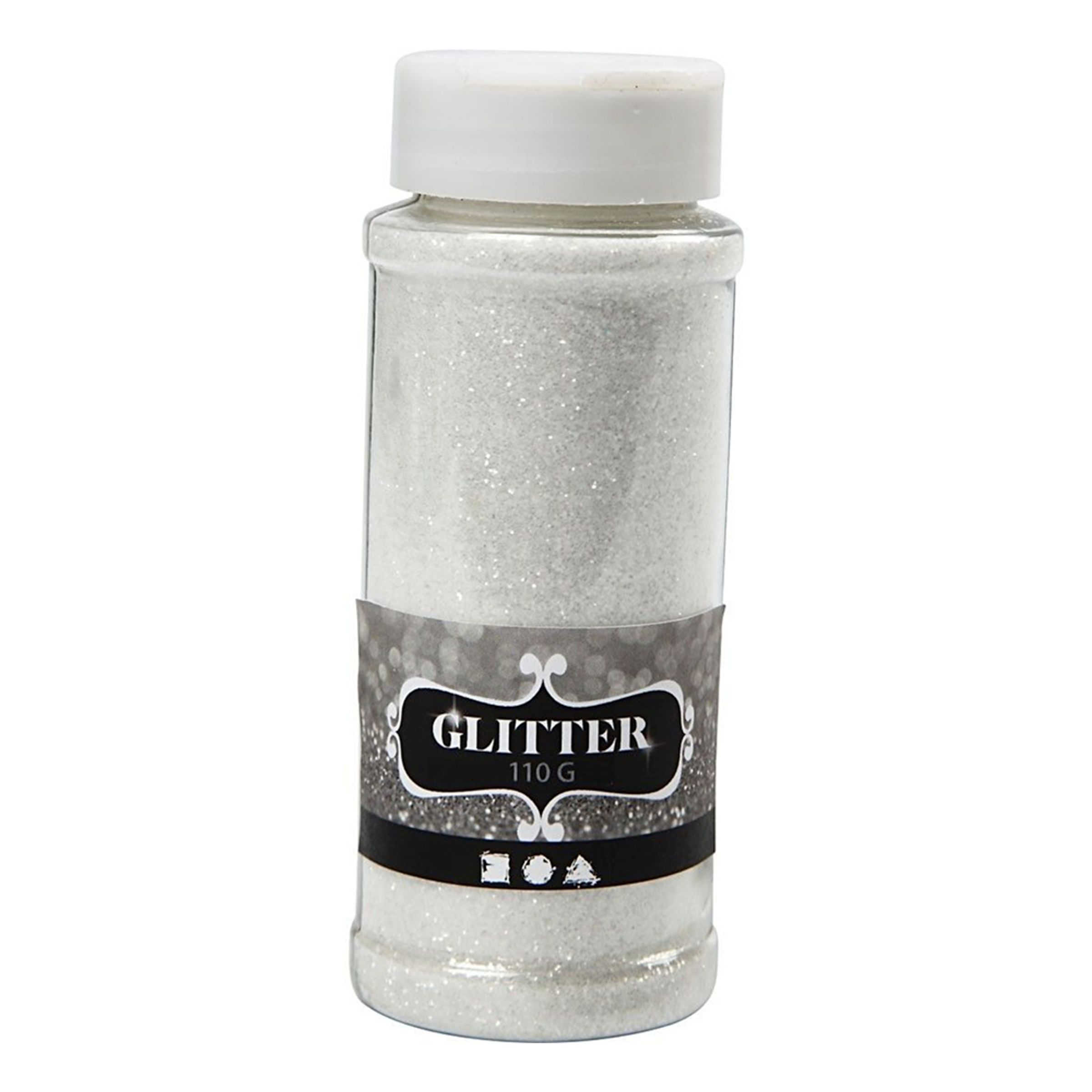 Glitter på Burk - Vit