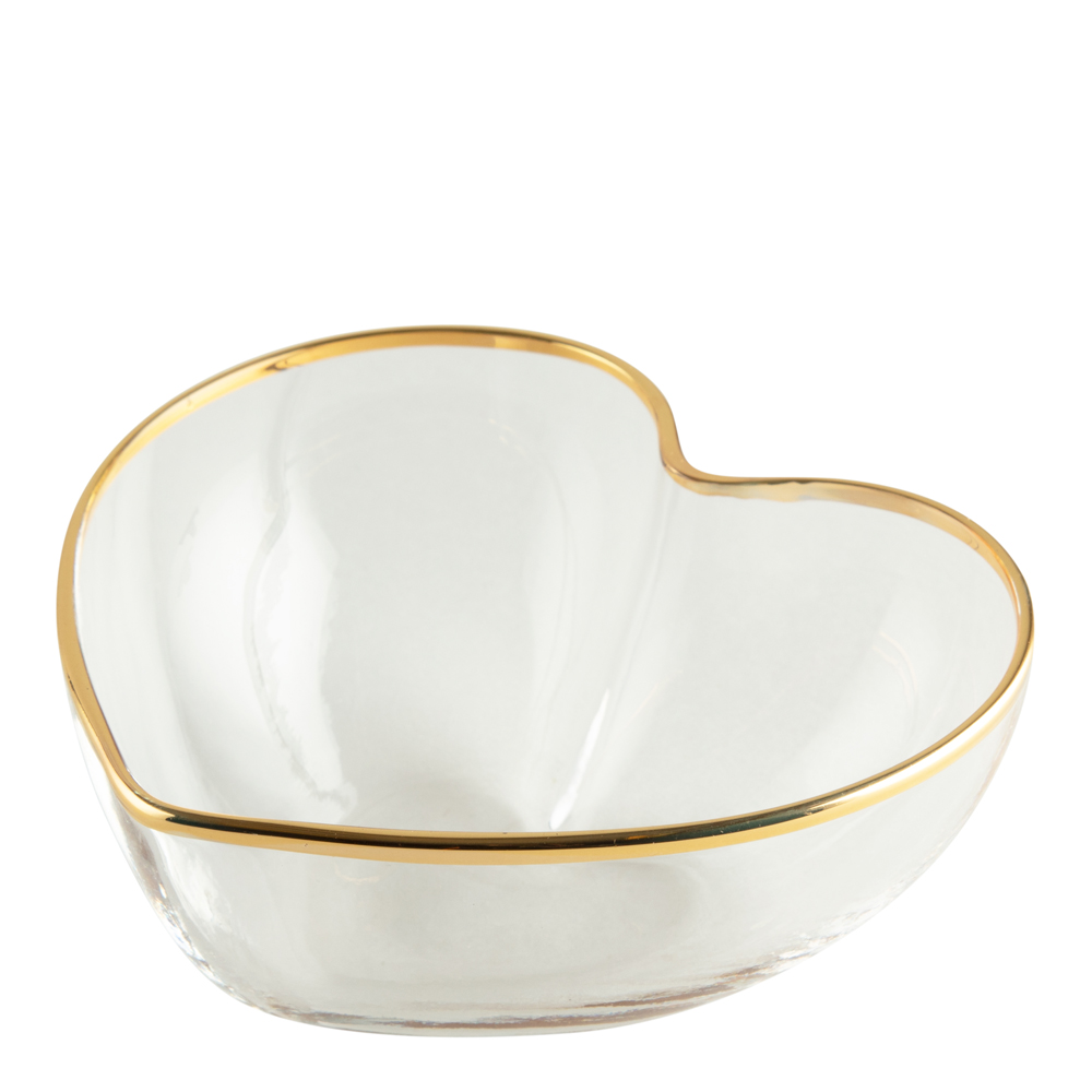 Table Top Stories - Romance Skål Hjärta 12 cm Guldkant