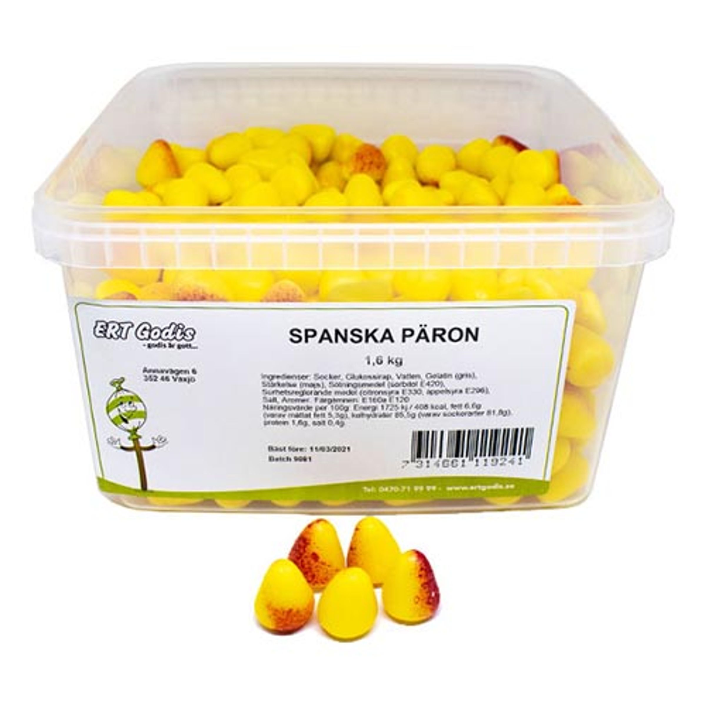 Spanska Päron Lösvikt i Burk - 1.6 kg