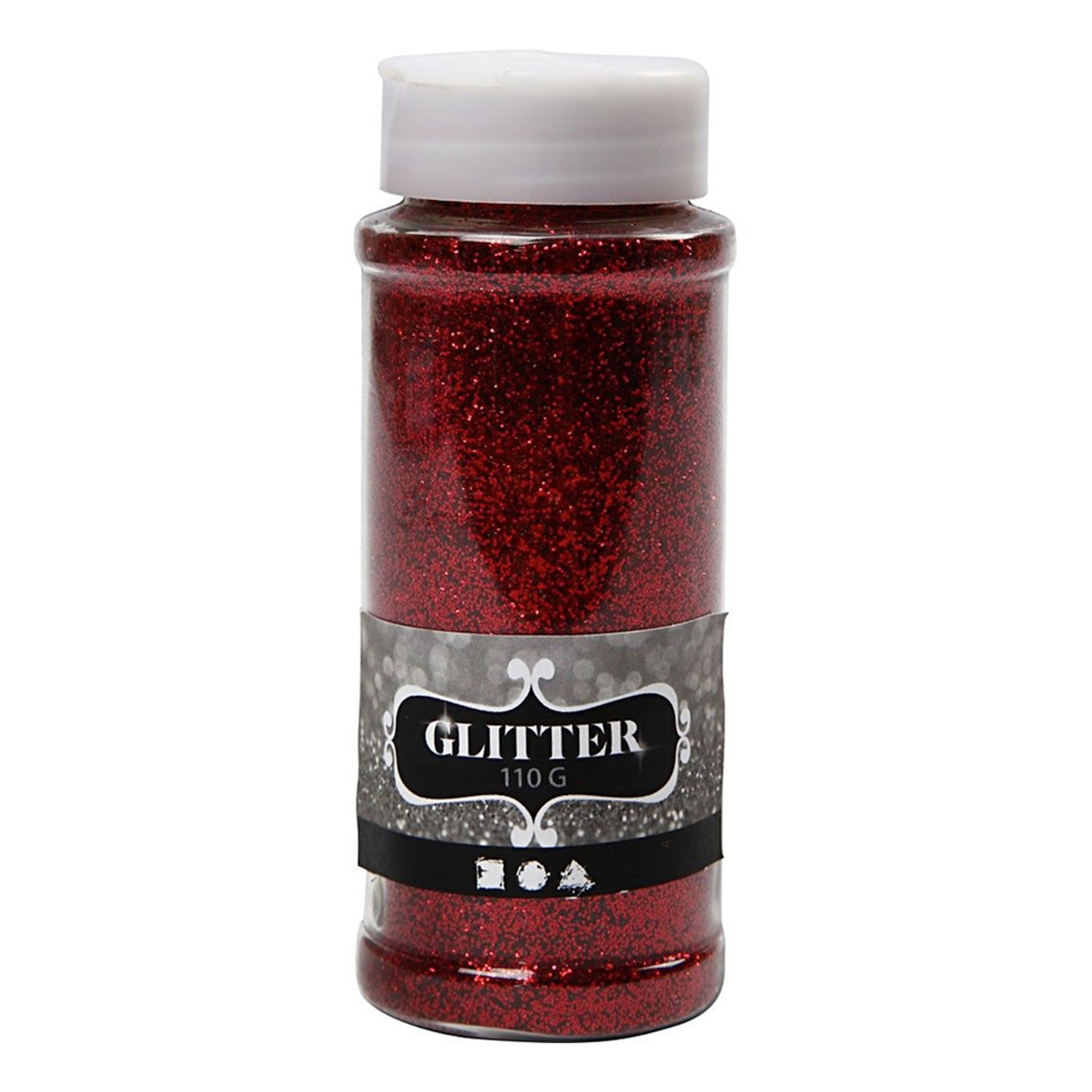 Glitter på Burk - Röd