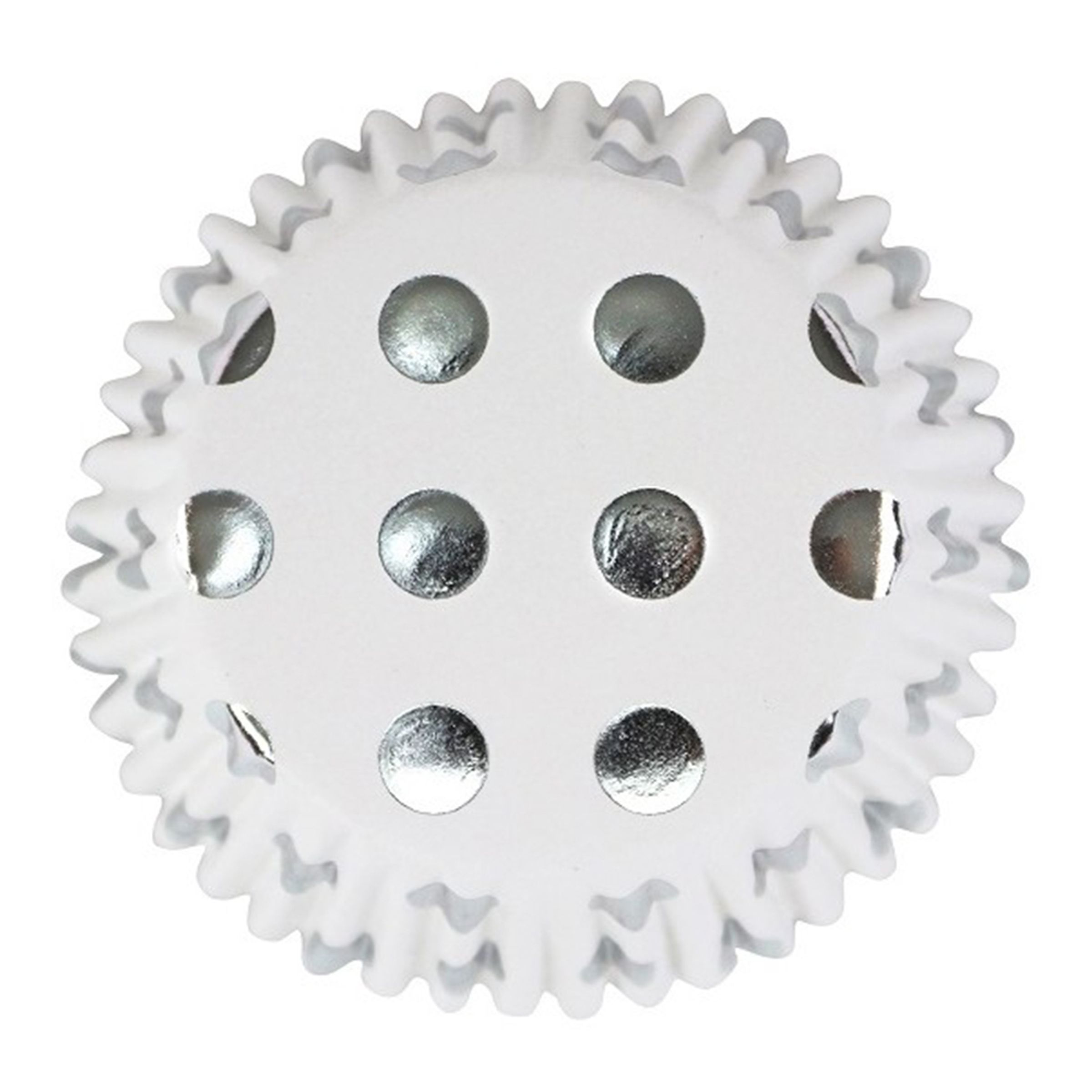 Muffinsformar Vita med Silver Prickar - 30-pack