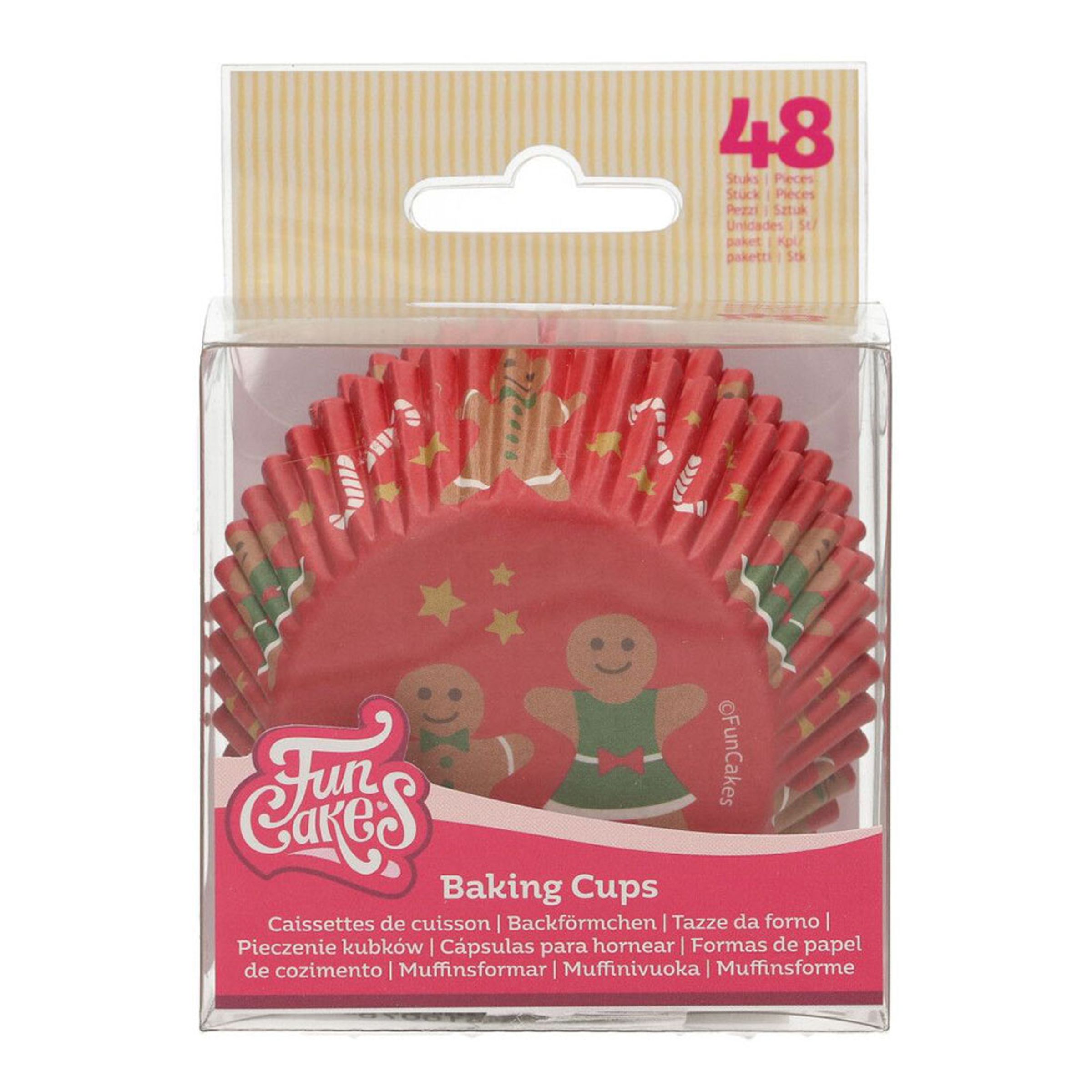 FunCakes Röda Muffinsformar med Pepparkakor - 48-pack