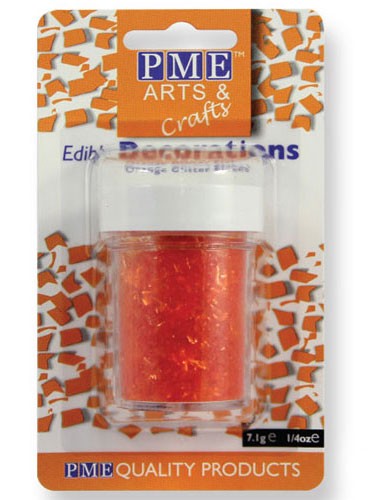PME Ätbart Glitter, Flakes, orange