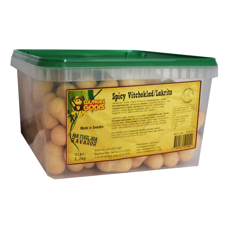 Hel Låda Godis "Spicy Vit choklad & Lakrits" 2,2kg - 38% rabatt
