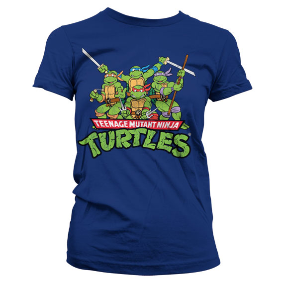TMNT - Distressed Group Girly T-Shirt Mörkblå