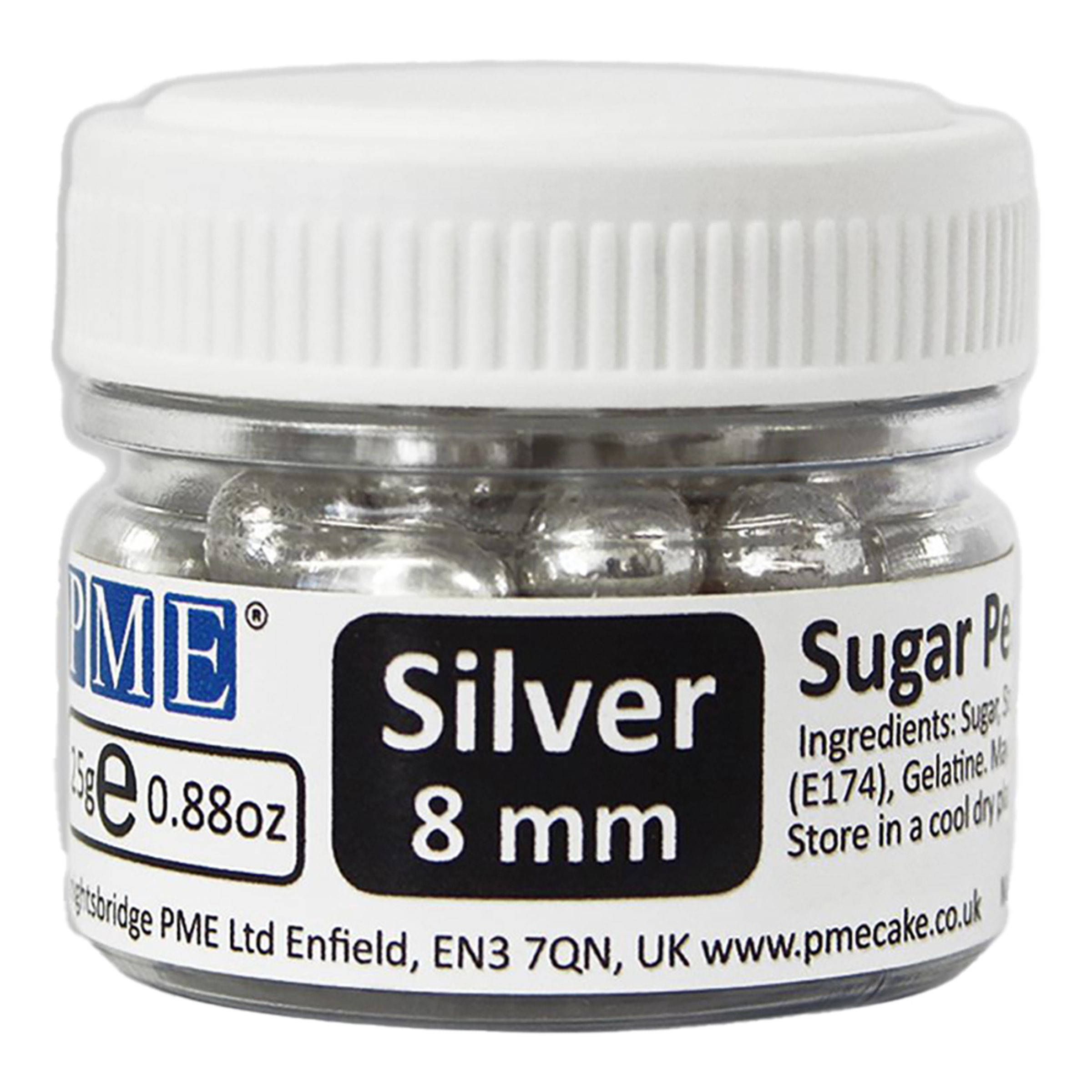 PME Sockerpärlor Silver - 8 mm