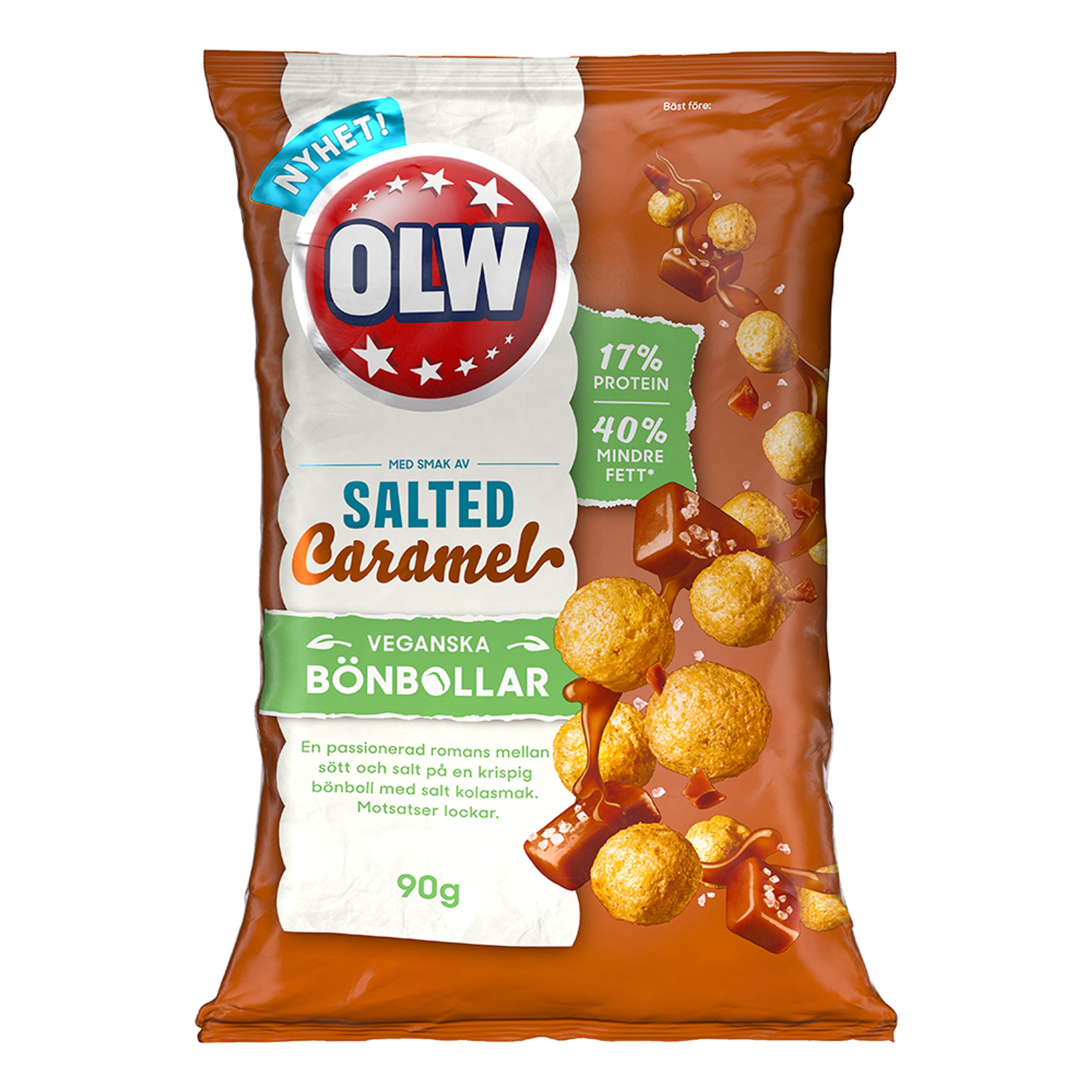 OLW Bönbollar Salted Caramel - 90 gram