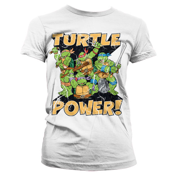 TMNT Turtle Power! Dam T-shirt Vit