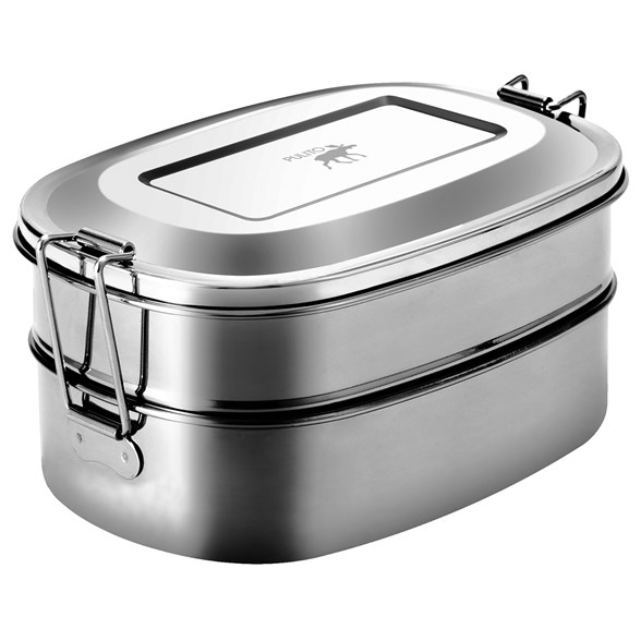 Pulito PureLunchBox Rostfri Matlåda 2-i-1 - Oval, 1200 ml