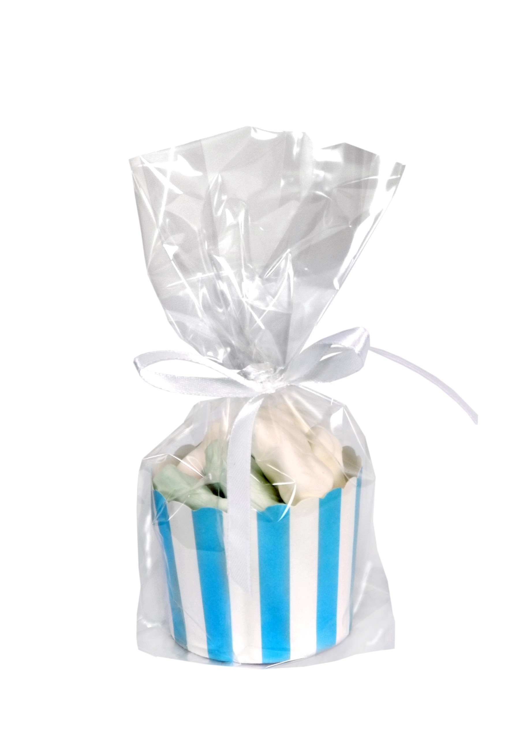 Godis Cupcakes - Ljusblå Randig