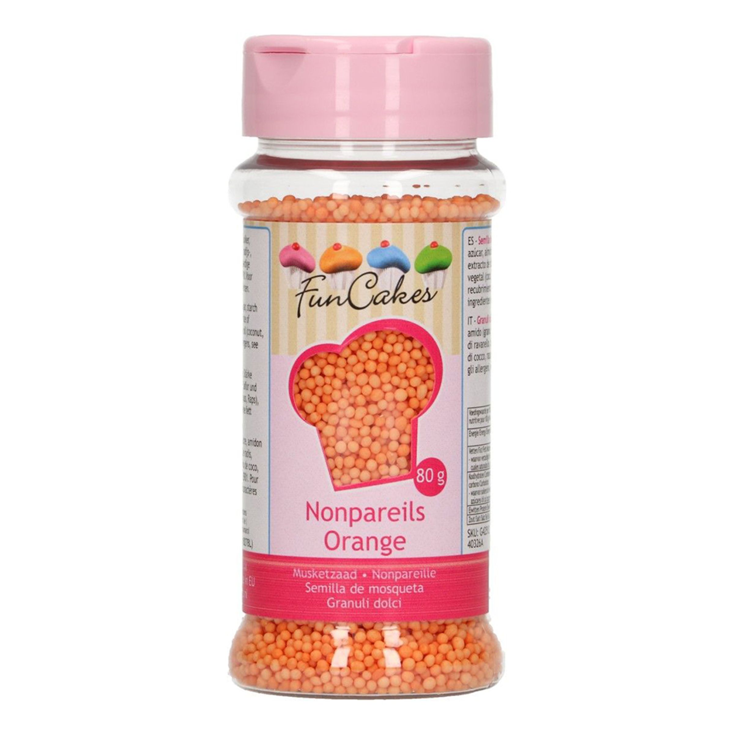 FunCakes Strössel Nonpareils Orange - 80 g