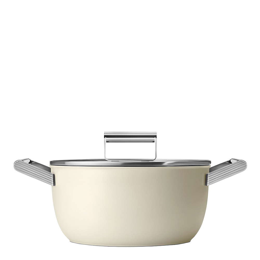 Smeg - Smeg 50's Style Kastrull Lock 24 cm Creme