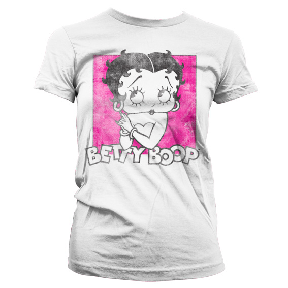 Betty Boop Distressed Girly T-Shirt Vit